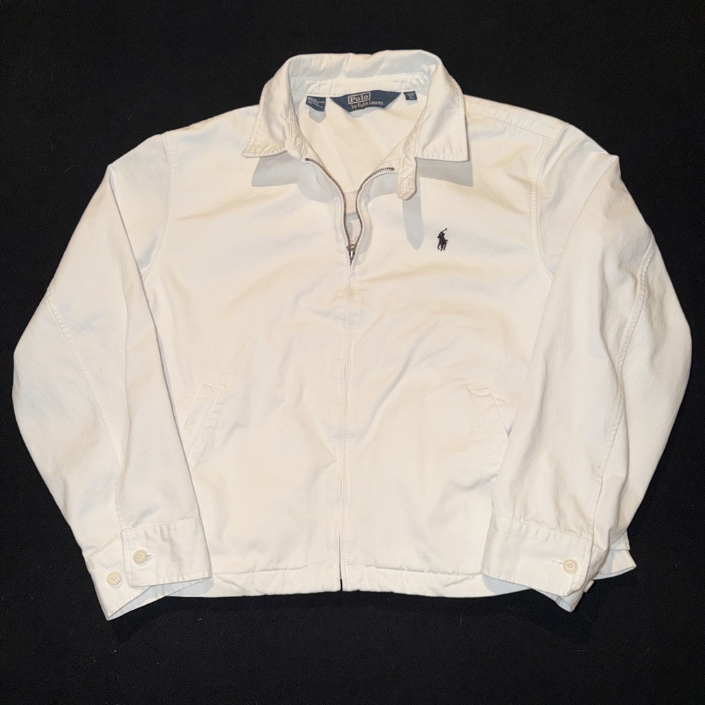 Polo Ralph‎ Lauren Full Zip Vintage Harrington Bomber Jacket White Mens Size XL